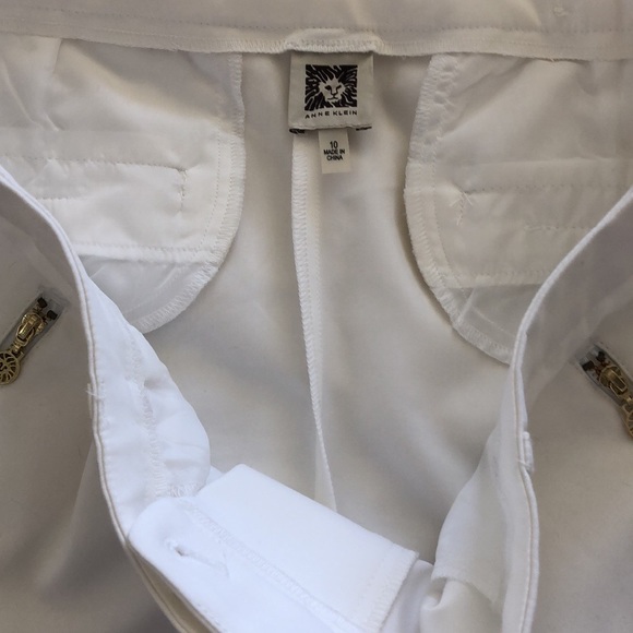 Anne Klein Women’s Classy White Gold Casual Classic Trousers Pants Size 10 - Picture 12 of 14